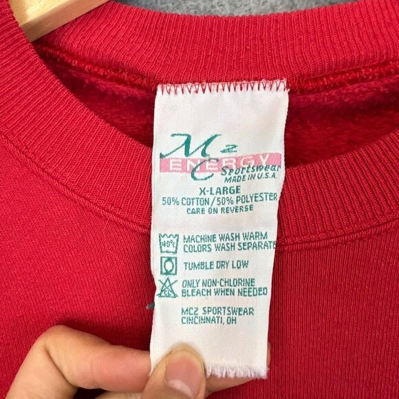 VINTAGE 90's Sailing Boat Pullover Crewneck Embroidered Sweatshirt Size XL women - Picture 9 of 9